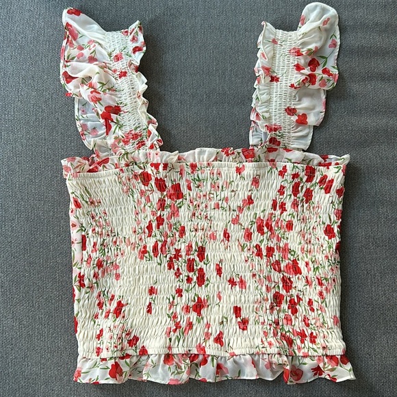 Sugarlips Pleated Floral Tank Top Size XS - Picture 2 of 6